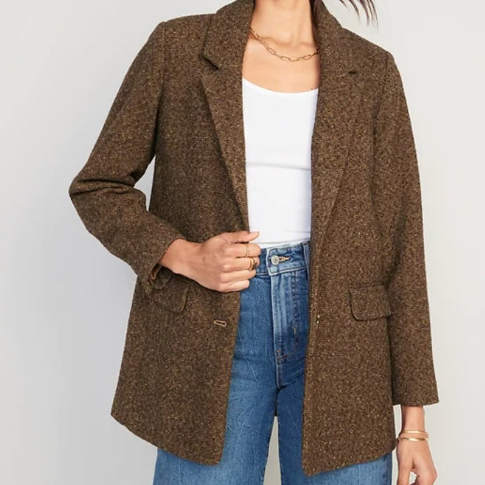 Soft-Brushed Oversized Blazer for Women - Old Navy